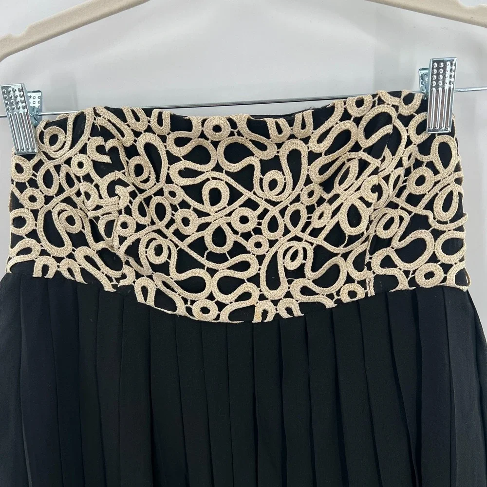 Lilly Pulitzer Jillie black cold pleated silk strapless cocktail dress retro 4 - Picture 3 of 11